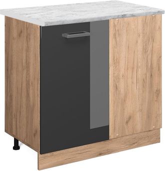 Vicco Armario De Esquina R-line, Antracita Alto Brillo, 86 Cm Et M&aacute;rmol