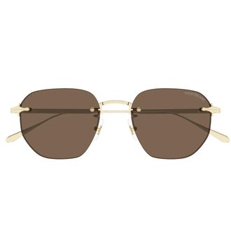 Montblanc Sunglasses Mb0405 S 002 Gold/Brown Men