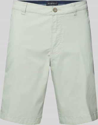 Bugatti Regular Fit Chino-Shorts mit Gürtelschlaufen Modell Flat in Gruen, Größe 58