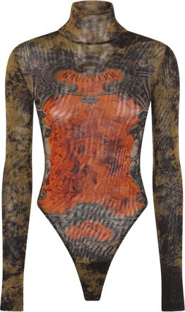 Jean Paul Gaultier Body con stampa grafica - Nero