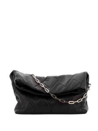 Reco Quilted Chain Rombo Shoulder Bag - Black
