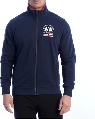 La Martina Zip-Up Sweatshirt met Klassiek Design - Heren - Vesten met rits - Blauw - M - Katoen - Hoodies & sweatvesten