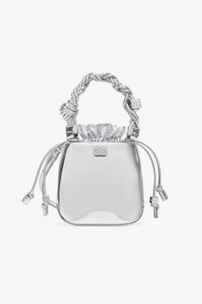 Ganni Silver Mini Bou Bucket Bag