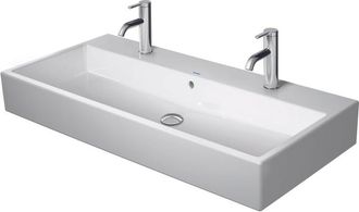 Duravit Vero Air Wastafel - 100x47cm - 2 kraangaten - met overloop - ongeslepen - wit