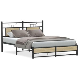 Berkfield Home Bed Frame without Mattress Sonoma Oak 150x200 cm King Size Engineered Wood in Brown