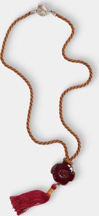 Mahnaz Collection Womens Vintage 2000 Robert Goossens for Kenzo French Silver and Resin Pendant Necklace