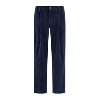Herno Pantalones de pana con pliegues - Trousers - Hombre - Azul - L