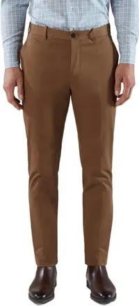 Robert Talbott Douglas Brushed Cotton Chino Pant in Coffee at Nordstrom, Size 40 X 32