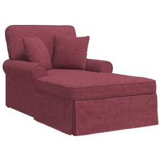 vidaXL Chaise Lounge Con Falda Con Coj&iacute;n 3 Pcs Rojo Vino Tela Vidaxl