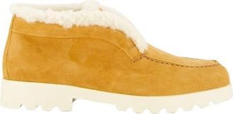 Santoni Gezellige Shearling-gevoerde Su&egrave;de Winterlaarzen - Dames - Winterlaarzen - Bruin - 35 EU - Su&egrave;de - Schoenen