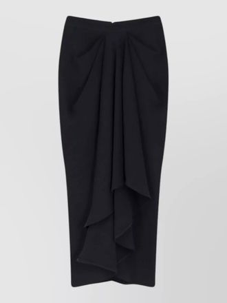 Givenchy high waist draped silk midi skirt