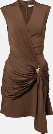 Ferragamo Draped gathered jersey minidress