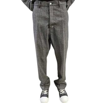 Rick Owens Heren, Broeken, Grijs, Maat: W34 Wol