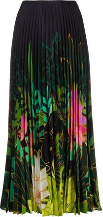 Valentino Garavani Pleated Floral-Print Skirt