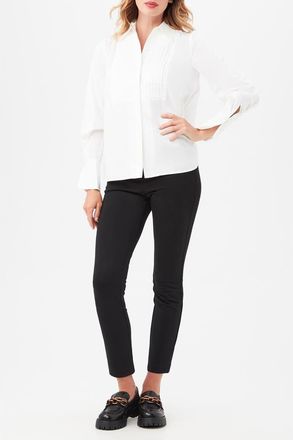 Trina Turk Delancey Tuxedo Button Up Top in White at Nordstrom, Size Xx-Large