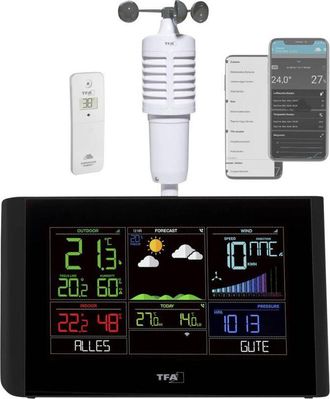 TFA Dostmann View breeze 35.8001.01 Stazione meteo wlan Previsione per Con WiFi 7 giorni Numero di sensori max. 50 - Tfa Dostmann