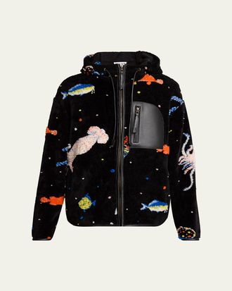 Loewe Mens Deep Sea Fleece Hooded Jacket
