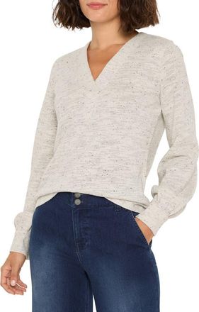 Nic+Zoe Downtown Sparkle Knit Top in Grey Mix at Nordstrom, Size Xx-Large