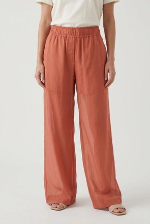 Brunello Cucinelli Rust Relaxed Wide Leg Trousers, Brand Size 48 (US Size 14)