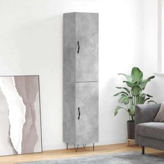 vidaXL Credenza Grigio Cemento 34,5x34x180 cm in Legno Multistrato - Vidaxl