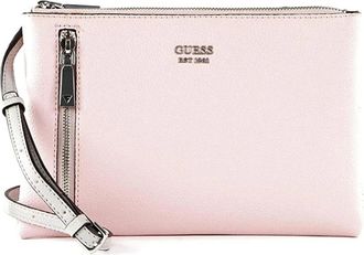 Guess Double Zip Naya Crossbody Bag - Dames - Schoudertassen - Roze - ONE Size - Leer - Tassen
