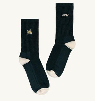 Autry RIBBED SOCKS WITH EDELWEISS LOGO UNISEX
