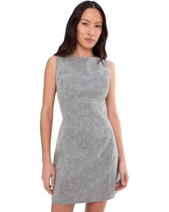 Free People Atlas Suede Mini Dress In Wild Dove