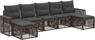 vidaXL Conjunto De Sof&aacute;s De Jard&iacute;n 7 Uds. Gris Y Gris Oscuro Vidaxl