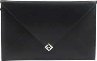 Fendi Wallets & Cardholders, male, Black, Size: ONE SIZE Large FF Squared Flat Pouch