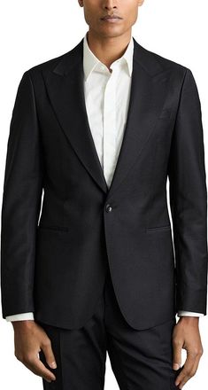 Reiss Oscar Peak Plain Wool-Blend Blazer