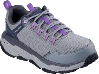 Skechers Womens Dlux Journey Sr Nixxy Shoe In Charcoal/purple