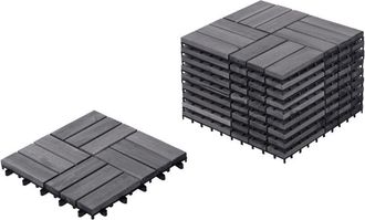 Beliani Suelo De Exterior De Madera De Acacia Certificada Base De Pl&aacute;stico Resistente A Todo Tipo De Clima Jard&iacute;n Patio Balc&oacute;n Accesorios Marr&oacute;n Accettura