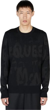Alexander McQueen Truien & Vesten, Heren, Zwart, S, Logo Sweater