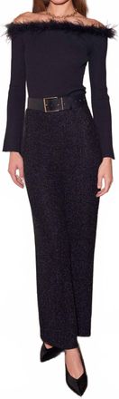 Skies Are Blue Clothing Donna Summer Lurex Metallic Wide Leg Shimmer Pants In Black