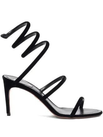 Rene Caovilla 80mm Cleo spiral-ankle-strap sandals - Black