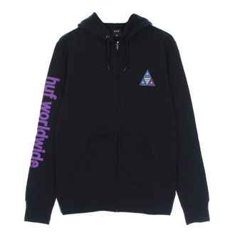 HUF Zip-throughs, male, Blue, Size: XL Prism Triple Triangle Zip Up Hoodie