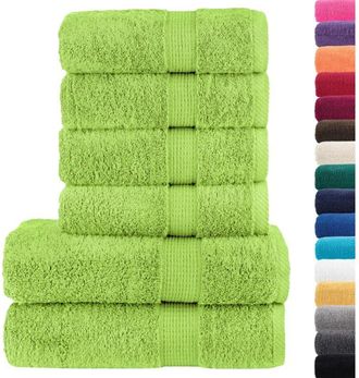 vidaXL Juego De Toallas Premium Solund 6 Uds Verde Manzana 600 Gsm Vidaxl