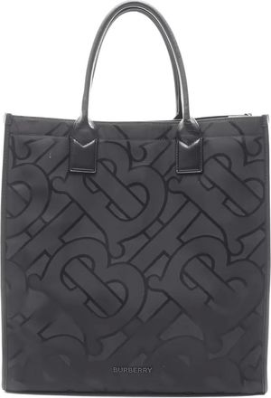 Burberry 2000s TB-monogram tote bag - men - Canvas/Calf Leather - One Size - Black