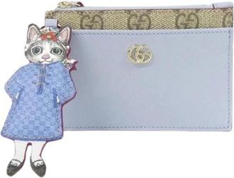 Gucci Pre-owned Wallets, female, Blue, Size: ONE SIZE Pre-owned Leather Wallet