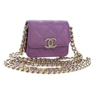 Chanel Pre-owned Vintage Mini Shoulder Bag - Dames - Pre-owned - Paars - Maat: ONE Size Leer