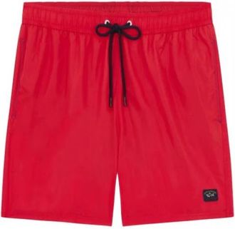 Paul & Shark Zwemshorts met iconische badge - Heren - Strandmode - Rood - L - Polyester - Badmode