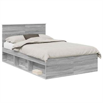 vidaXL Bed Frame Grey Sonoma 120 x 200 cm Engineered wood vidaXL