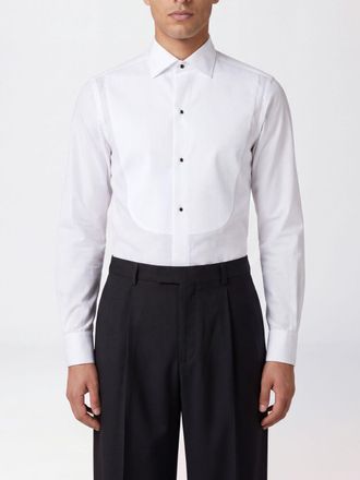 Canali Cotton Poplin Formal Shirt with Plastron