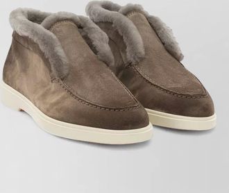 Santoni suede leather loafers
