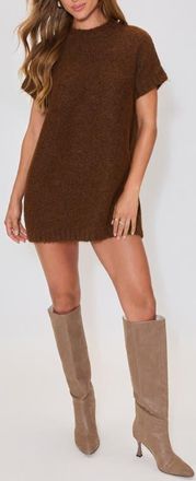 VICI Collection Hot Coco Sweater Minidress in Brown at Nordstrom, Size X-Small