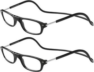 OEM Conjunto: Gafas De Lectura (dos Unidades) Dioptr&iacute;as +2.00 Montura Negra Para Hombre Y Mujer Con Cierre Magn&eacute;tico Plegables Ajustables