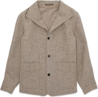 Fortela Scotland Herringbone Wool Jacket in Beige at Nordstrom, Size 52 Eu