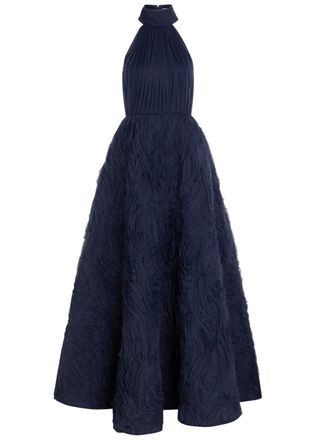 Rebecca Vallance Jasmine Ruffled Tulle Gown - Navy - 14 (UK14 / L)