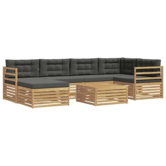 vidaXL Conjunto De Sof&aacute;s De Exterior 7 Uds. Blanco Y Antracita Vidaxl
