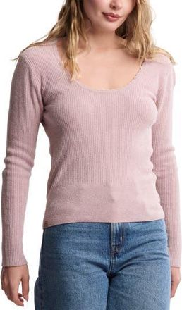 Barefoot Dreams CozyChic Ultra Lite Scallop Scoop Neck Lounge Top in Teaberry at Nordstrom Rack, Size X-Large